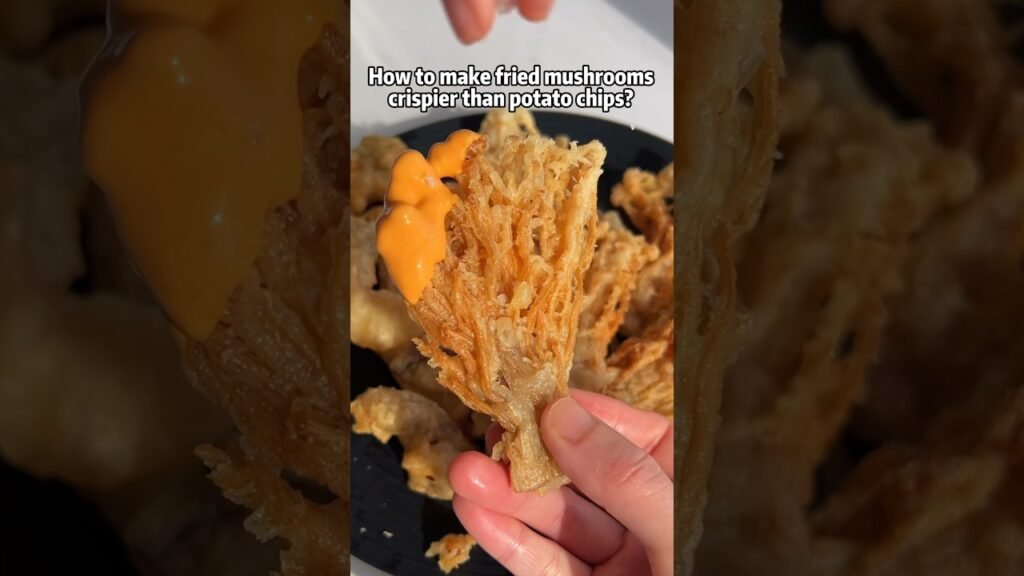 Fried mushrooms (CRISPIER than potato chips😼)