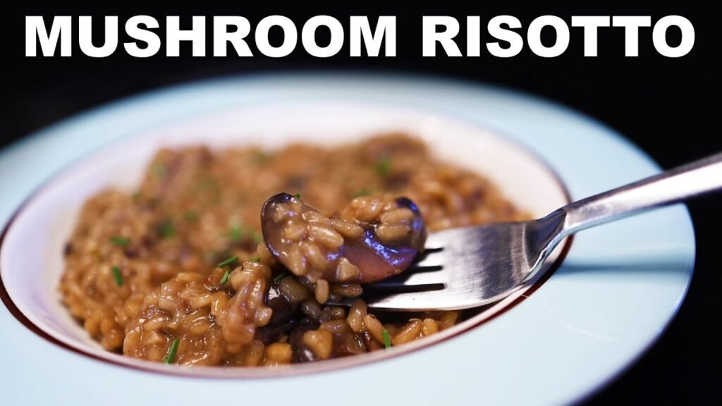 Mushroom risotto with homemade mushroom stock