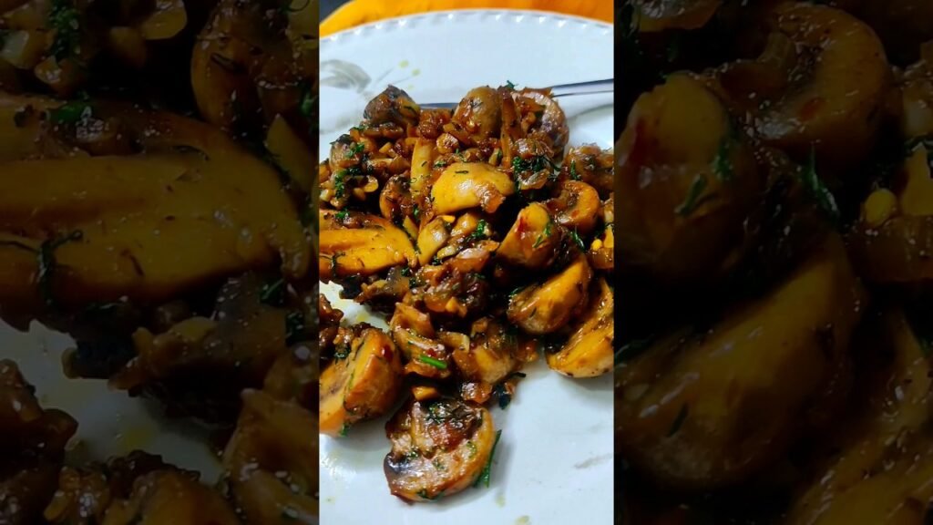 Quick and easy butter garlic mushroom recipe ๐#shorts #cooking
