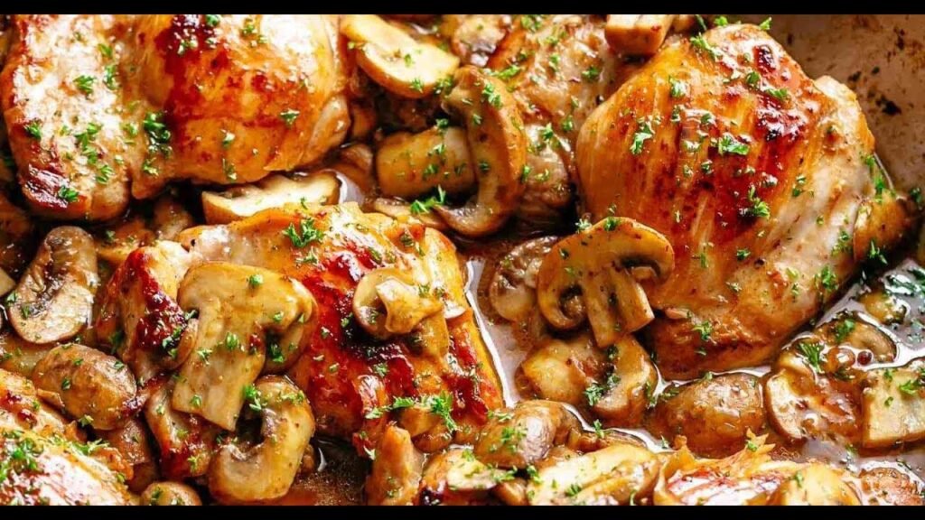 Garlic Mushroom Chicken Thighs