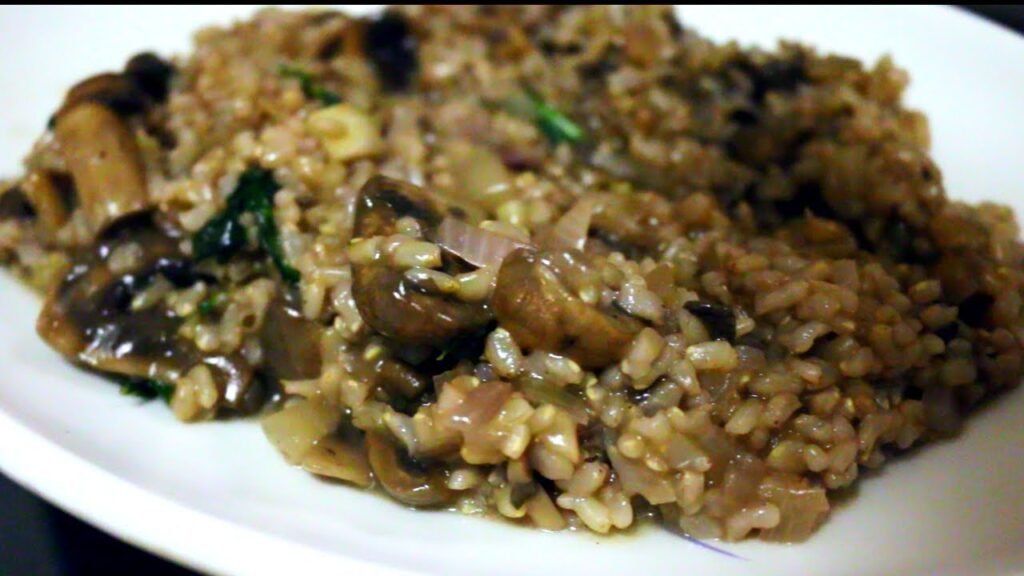 Healthy Brown Rice Mushroom Risotto