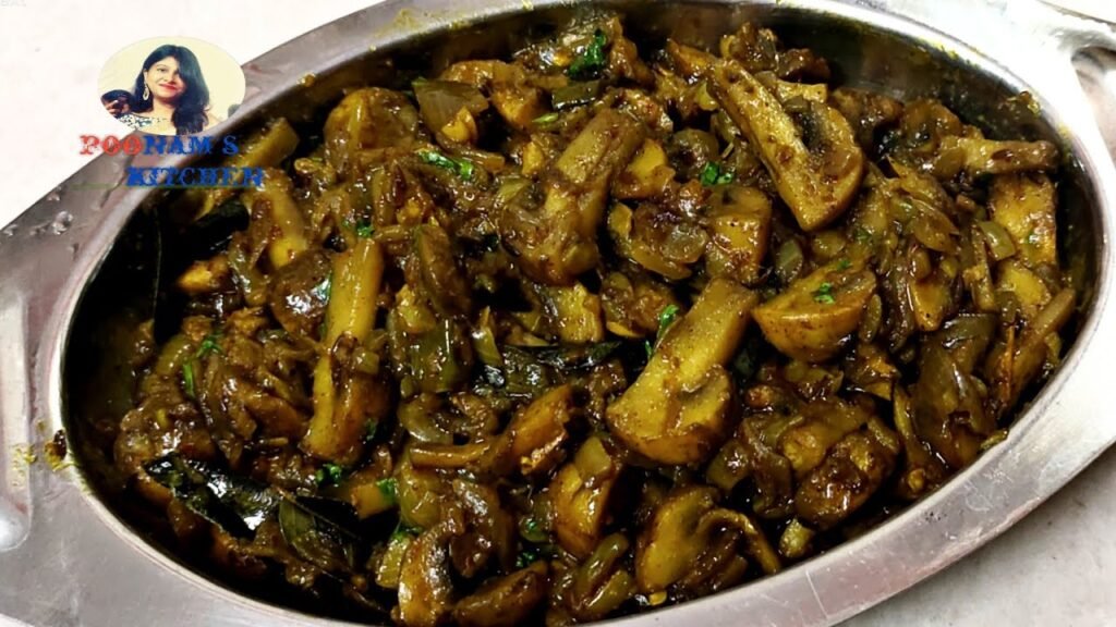 Mushroom sukka sabzi recipe – मशरूम की सूखी सब्जी – dry mushroom sabzi – garlic mushroom recipe