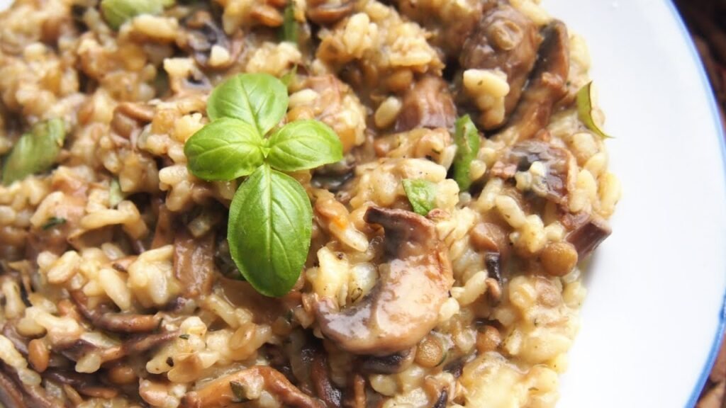 Vegan Lentil and Mushroom Risotto (without Wine!) | ASMR Cooking