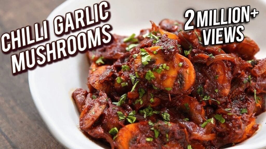 Chilli Garlic Mushroom Recipe – Quick & Easy Garlic Mushroom – Veg Party Starter/Appetizer – Bhumika