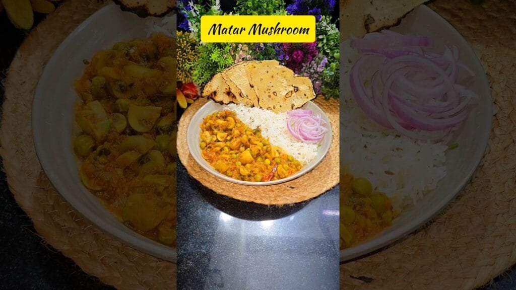 Matar Mushroom Masala | Matar Mushroom Curry Recipe | Mushroom Matar Recipe #shorts