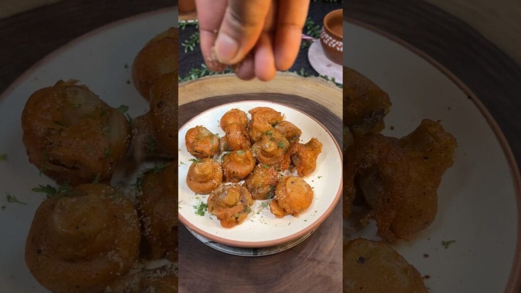 Crispy Mushroom 🍄🍄 #shorts #mushroom #mushroomrecipe #mushrooms #snacks #mushroomasmr #snacksrecipe