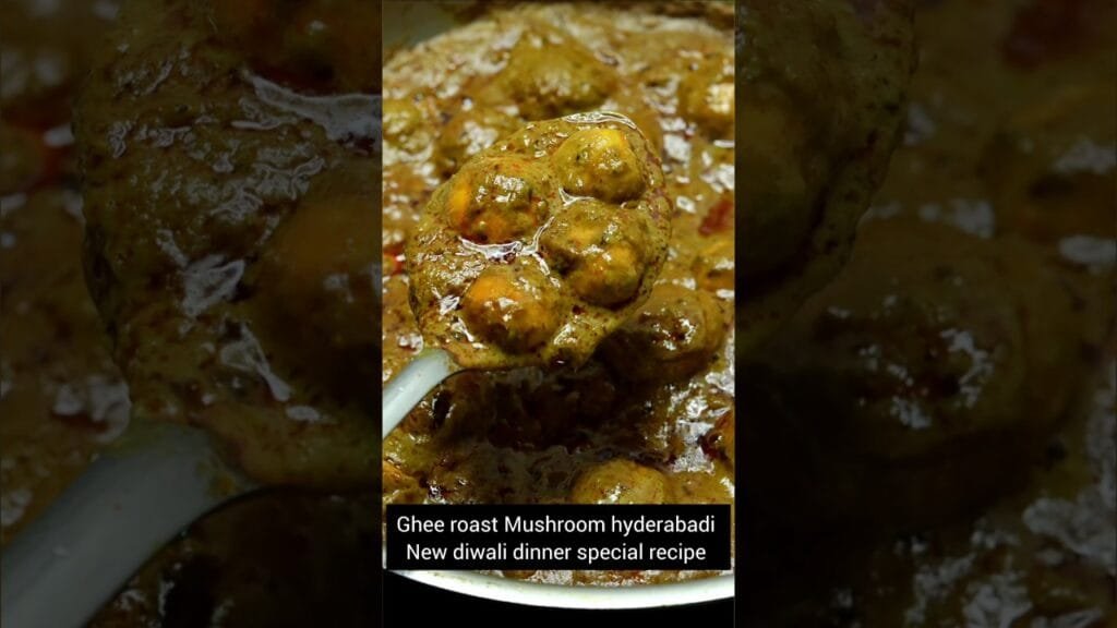 Ghee roast Mushroom hyderabadi|diwali dinner recipes|dinner recipes|mushroom recipes|#shorts|new sab