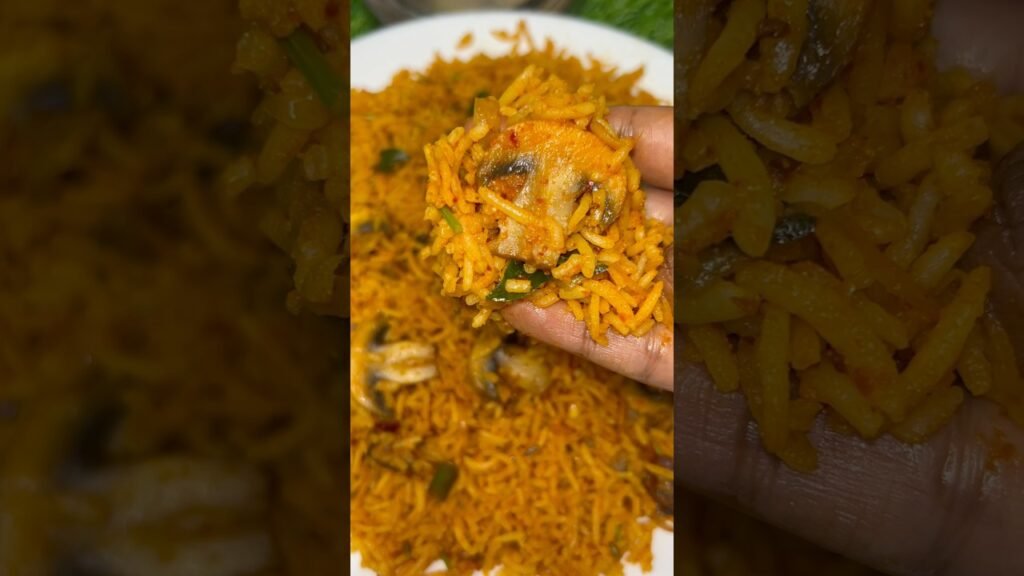Mushrooms rice #food #recipe #cooking #tamilrecipes #shorts #short #mushroom #lunchbox #verityrice