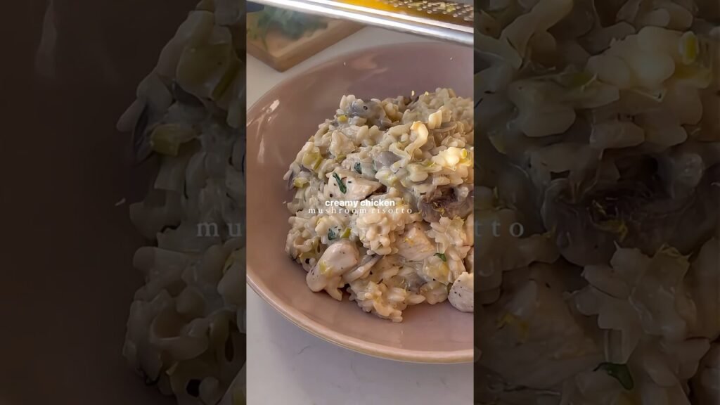 Homemade Creamy Chicken Mushroom Risotto 🍄 | Easy  One-Pot Dinner Recipe #food #recipe #homemade