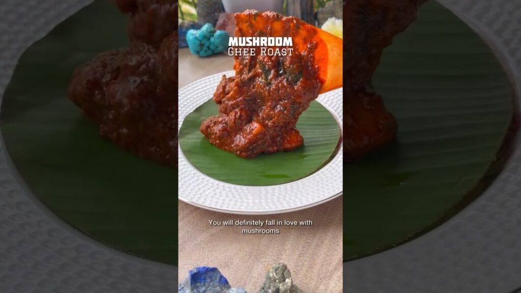 Mushroom Ghee Roast🍄🧈🌶️.A fiery tangy and rich mushroom ghee roast 👅#easyrecipes #shorts