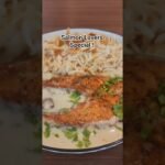 Salmon in Mushroom Sauce | Best Lebanese Rice Combo,Mushroom Sauce Recipe #shorts #viralvideo .