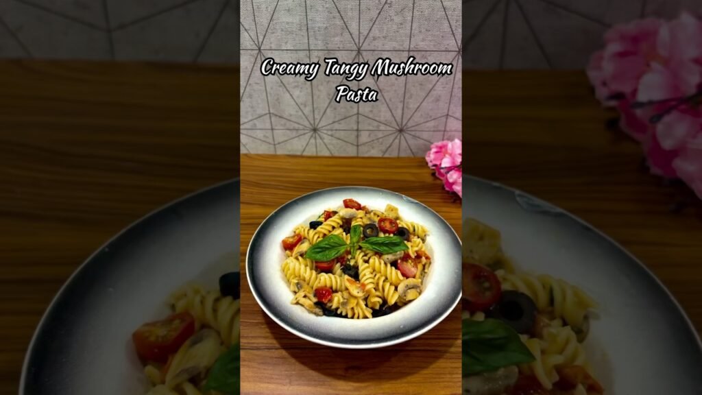 Creamy Tangy Mushroom Pasta | Easy Restaurant-Style Recipe at Home #shorts #youtubeshorts #food