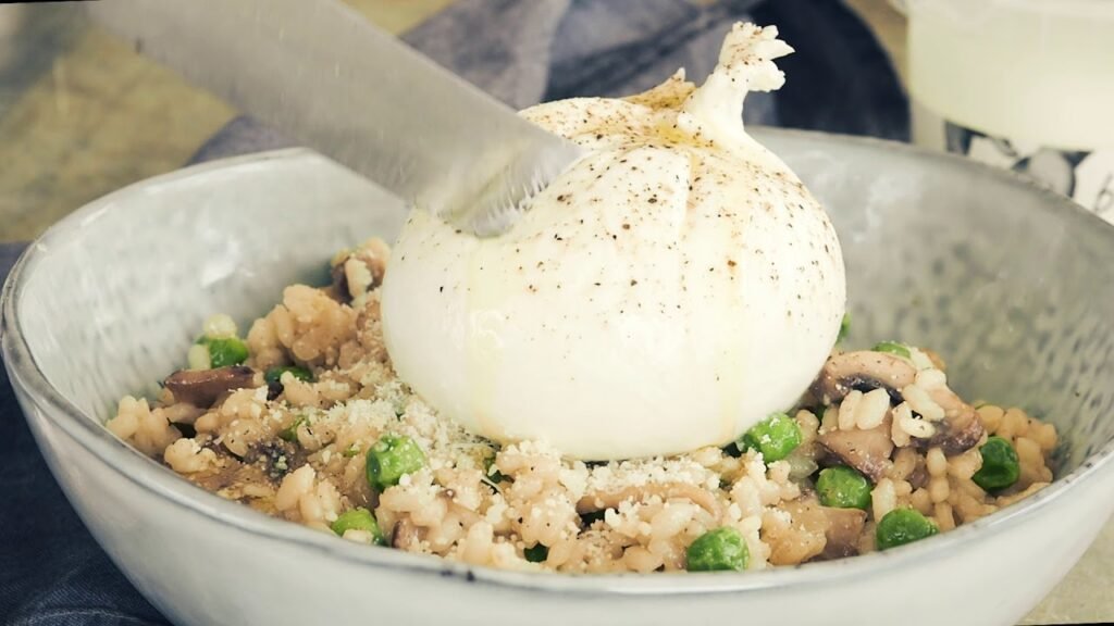 Mushroom Risotto with Burrata