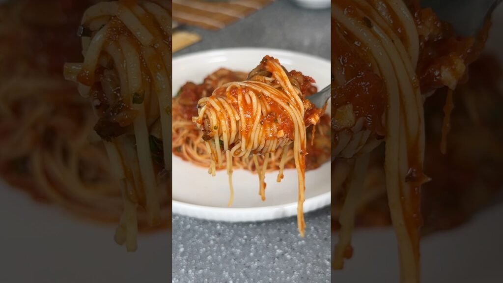 Easy Angel Hair Pasta with Garlic Mushroom Tomato Sauce | Simple Weeknight Pasta Recipe