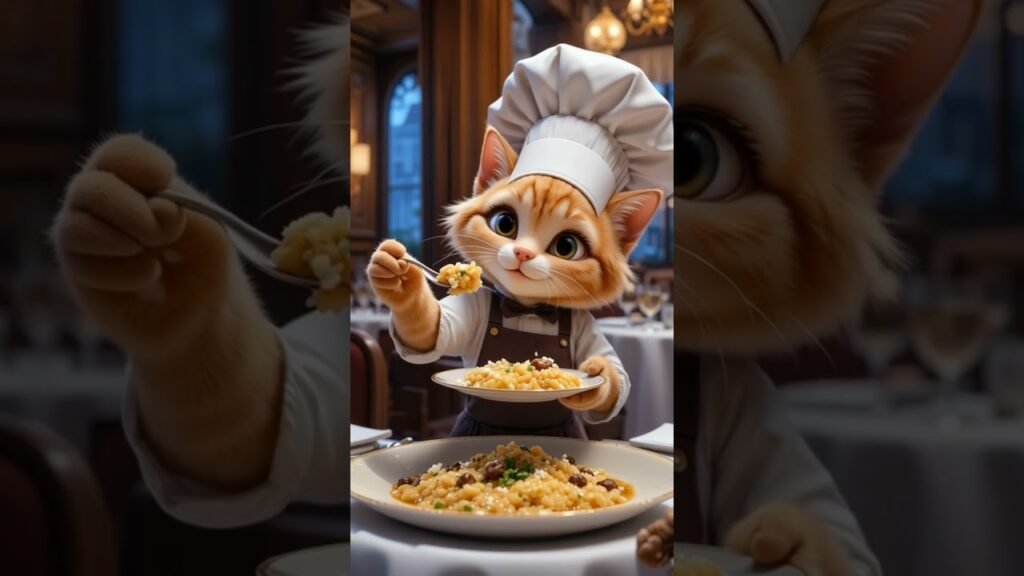 버섯 리조또 Mushroom Risotto    #고양이셰프 #CatChef  #쿠킹냥 #CookingShorts