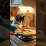 Creamy Mushroom Risotto for His Little Friend 🍄🍚🐾 #aicat #aigenerated #kittenchef