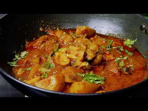 Button Mushrooms & Potato Curry! Aloo Mushroom Curry, Easy simple and delicious 😋