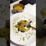 Pancetta mushroom, broccoli risotto with chives sea salt ￼ #food #rice #risotto