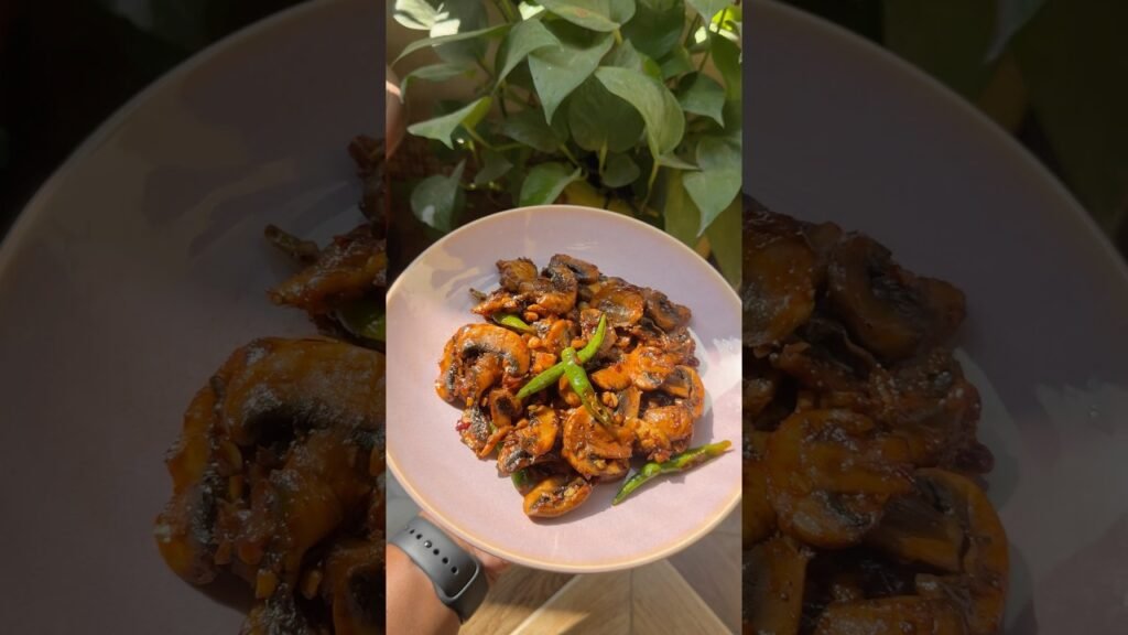 నా sunday evening special Hot Chilli Garlic Mushrooms#viral#trending#mushroom#food#snacks#fyp#yt