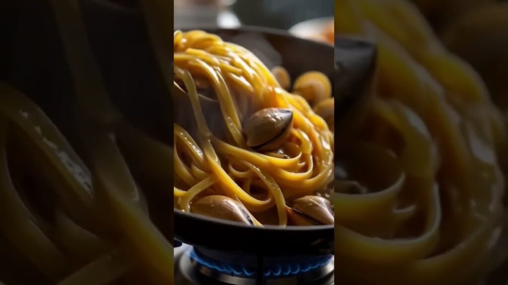 Seafood Linguine Steam Drama #SeafoodLinguine #ItalianSeafood #SteamSizzle