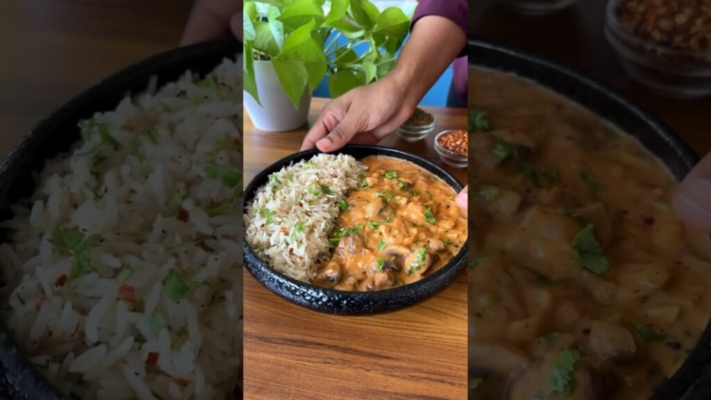 Creamy Mushrooms With Herbed Rice I Mushroom Recipe I Creamy & Spicy #recipe #mushroom